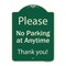 Signmission Designer Series-Please No Parking At Anytime Green, 24" x 18", G-1824-9787 A-DES-G-1824-9787 - alternate 1